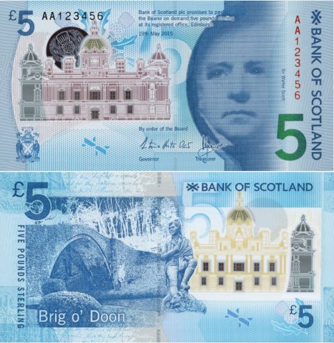 Bank of Scotland Polymer-£5-Front-Back