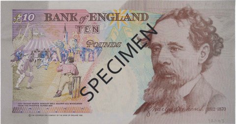 £10 Series E, back. Stare 10 funtów 1992, tył